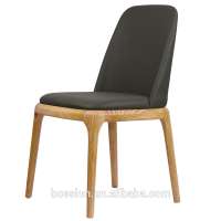 Classical design genuine leather grace wooden dining chairs