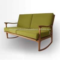 Scandinavian Furniture Wooden Rocking Chair 2 Seats Design