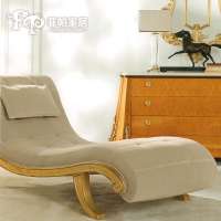 Light luxury Antique Royal Style modern design gold leaf gilding  Chaise Lounge cloth sofa